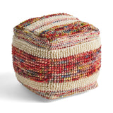 Boho Wool and Cotton Ottoman Pouf - NH043903