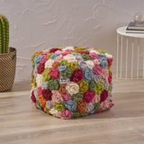 Boho Wool Ottoman Pouf - NH733903