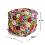 Boho Wool Ottoman Pouf - NH733903