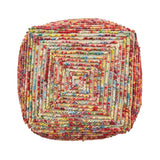 Boho Wool Ottoman Pouf - NH233903