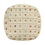 Boho Wool and Cotton Ottoman Pouf - NH143903