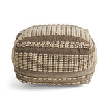 Boho Wool and Cotton Ottoman Pouf - NH833903