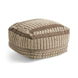 Boho Wool and Cotton Ottoman Pouf - NH833903