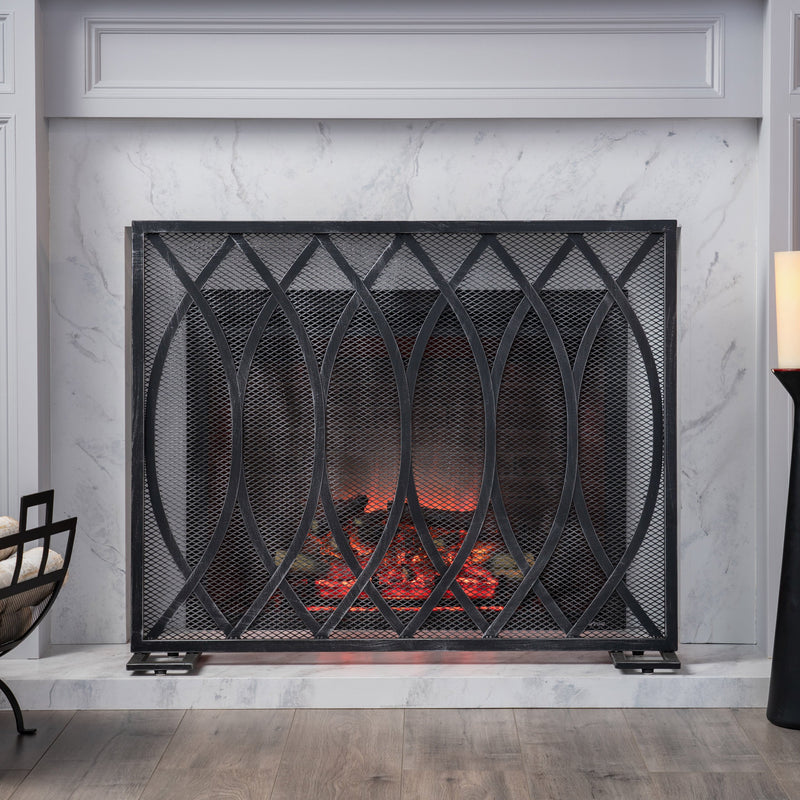 Modern Single PanelIron Firescreen - NH052903