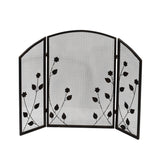 Modern Iron Firescreen with Leaf Accents - NH821903