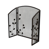 Modern Iron Firescreen with Leaf Accents - NH821903