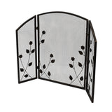 Modern Iron Firescreen with Leaf Accents - NH821903