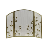 Modern Iron Firescreen with Leaf Accents - NH821903