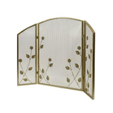 Modern Iron Firescreen with Leaf Accents - NH821903