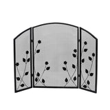 Modern Iron Firescreen with Leaf Accents - NH821903