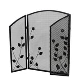 Modern Iron Firescreen with Leaf Accents - NH821903