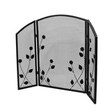 Modern Iron Firescreen with Leaf Accents - NH821903