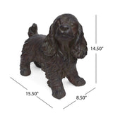 Outdoor Cocker Spaniel Dog Garden Statue, Brown Finish - NH652903