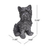 Outdoor Terrier Dog Garden Statue, Antique Gray Finish - NH552903