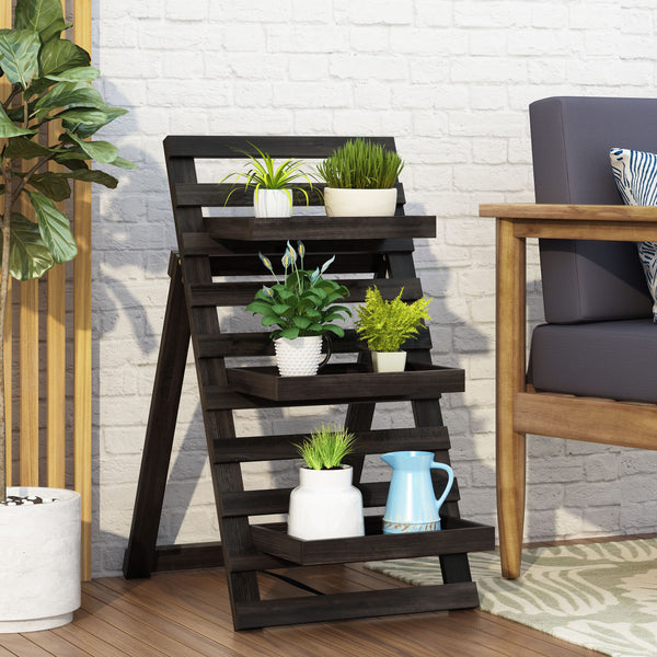 Outdoor Firwood 3 Tiered Plant Stand - NH735513