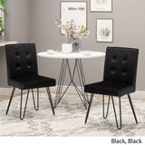 Glam Tufted Velvet Dining Chairs with Iron Legs  (Set of 2) - NH049803