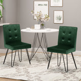 Glam Tufted Velvet Dining Chairs with Iron Legs  (Set of 2) - NH049803