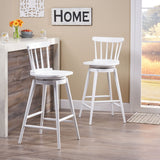 Farmhouse Spindle Back 30" Rubberwood Swivel Barstools (Set of 2) - NH882903