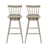 Farmhouse Spindle Back 30" Rubberwood Swivel Barstools (Set of 2) - NH882903