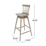 Farmhouse Spindle Back 30" Rubberwood Swivel Barstools (Set of 2) - NH882903