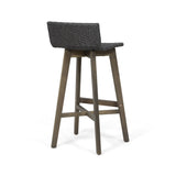 Outdoor Wood & Wicker Barstools (Set of 4) - NH360013