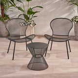 Tristian Modern Outdoor 2 Seater Iron Chat Set with Side Table