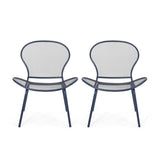 Tristian Modern Outdoor Iron Club Chair (Set of 2)