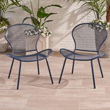 Tristian Modern Outdoor Iron Club Chair (Set of 2)