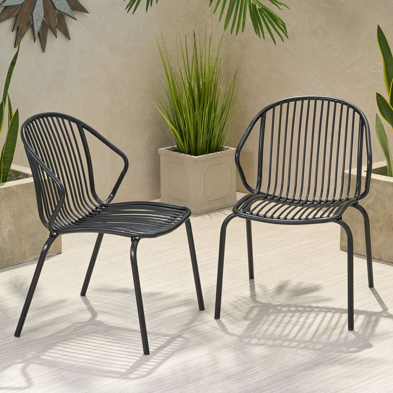 Outdoor Modern Iron Club Chair (Set of 2) - NH417013