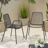 Outdoor Modern Iron Club Chair (Set of 2) - NH927013