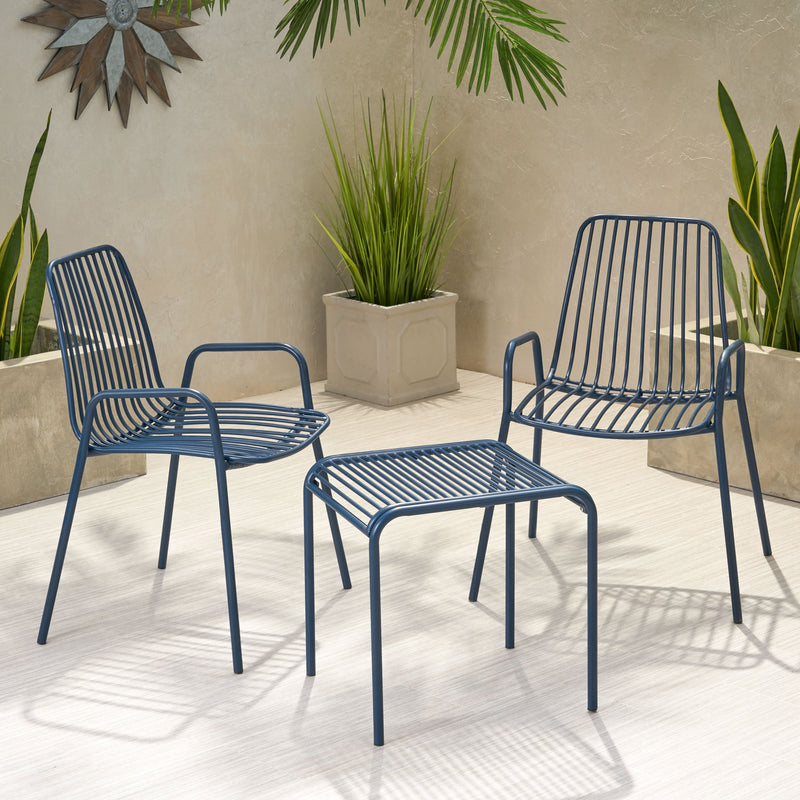 Outdoor Modern Iron 2 Seater Chat Set - NH837013