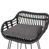 Outdoor Wicker Barstools with Cushions (Set of 4) - NH950013