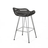 Outdoor Wicker Barstools with Cushions (Set of 2) - NH389903