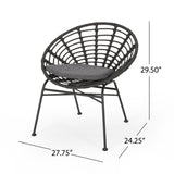 Outdoor Wicker Dining Chair with Cushion (Set of 2) - NH789903