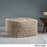 Wool and Cotton Pouf Ottoman - NH448903