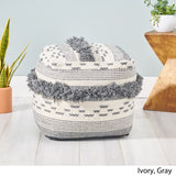 Faux Yarn Pouf Ottoman - NH748903