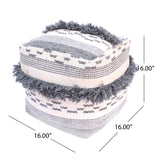 Faux Yarn Pouf Ottoman - NH748903