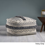 Faux Yarn Pouf Ottoman - NH748903