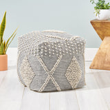 Faux Yarn Pouf Ottoman - NH058903