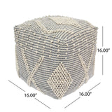 Faux Yarn Pouf Ottoman - NH058903