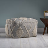 Faux Yarn Pouf Ottoman - NH058903