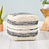 Wool and Cotton Pouf Ottoman - NH258903