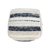 Wool and Cotton Pouf Ottoman - NH258903