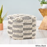 Wool and Cotton Pouf Ottoman - NH358903