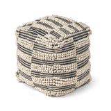 Wool and Cotton Pouf Ottoman - NH358903