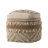 Wool and Cotton Pouf Ottoman - NH458903