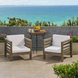 Outdoor Acacia Wood Club Chairs with Cushions (Set of 2) - NH183803