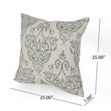 Modern Fabric Throw Pillow, Natural and Gray - NH464903