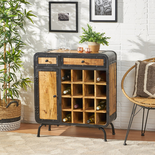 Industrial Design Wine Rack Bar Cabinet - NH303013