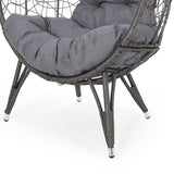 Indoor Wicker Egg Shape Chair with Cushion - NH813113